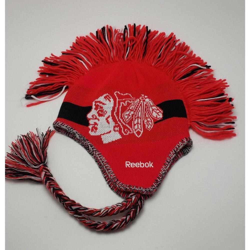 Youth Reebok Face Off Collection NHL Chicago Blackhawks‎ Mohawk Hat Cap Winter